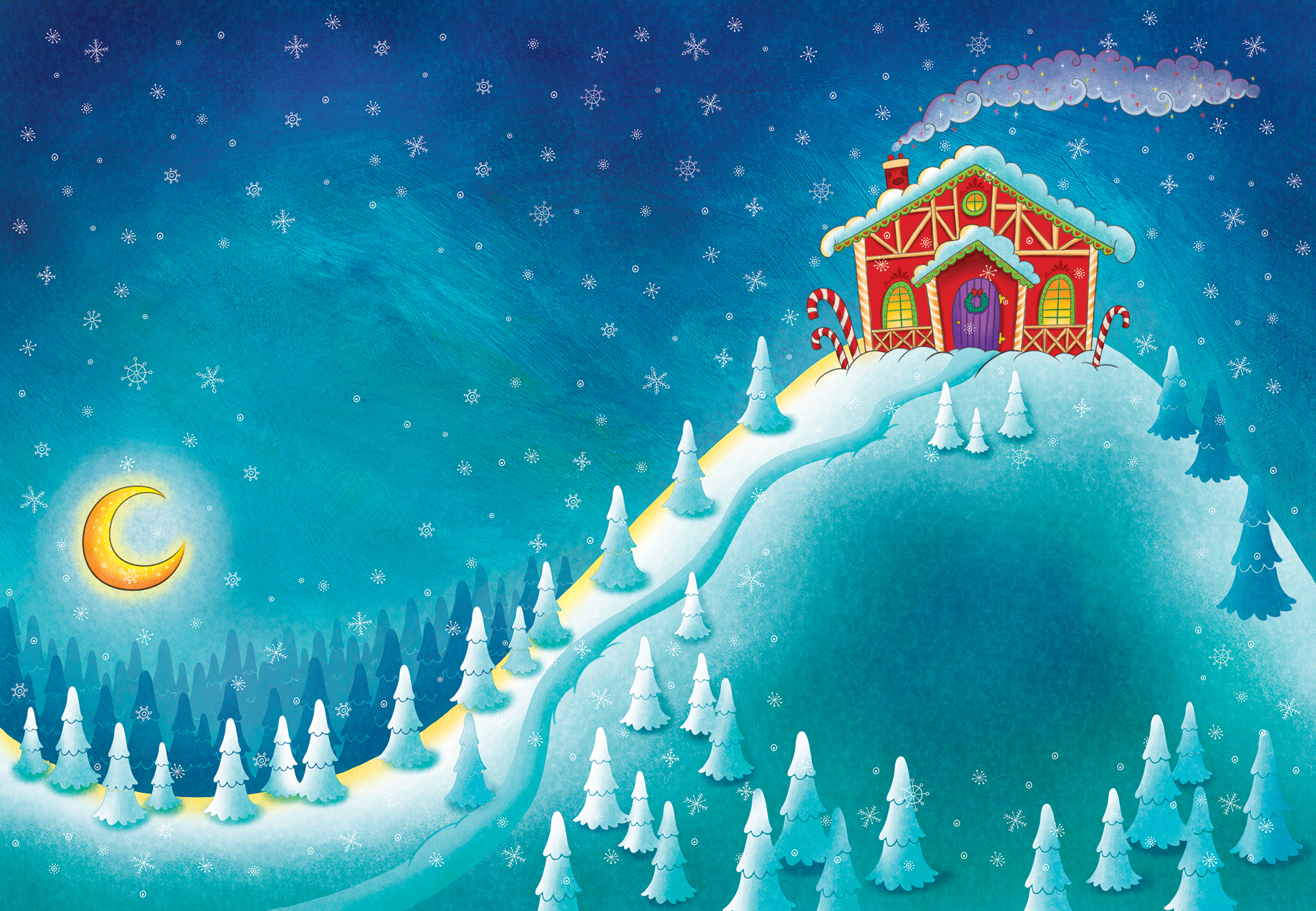 Album pour enfant de contes de Noël paru chez Pomango et illustré par Isabelle Charbonneau
