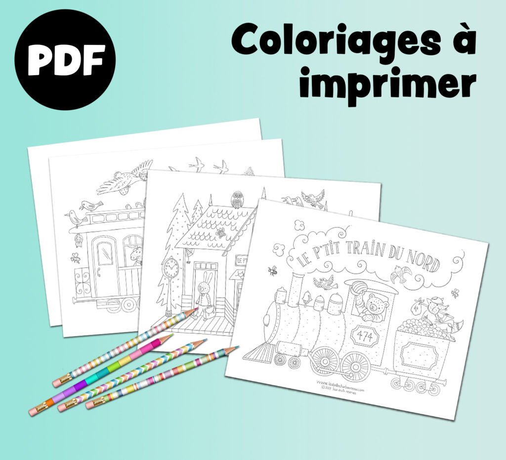 Coloriage à imprimer en PDF par Isabelle Charbonneau illustratrice