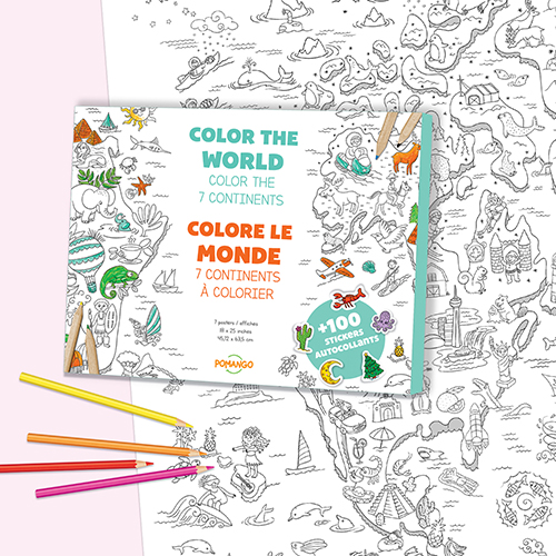 Colore le monde, 7 continents à colorier par Isabelle Charbonneau publié chez Pomango